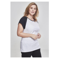 Pánské tričko krátký rukáv // Urban classics Ladies Contrast Raglan Tee white/black