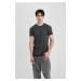 DEFACTO Long Muscle Fit Crew Neck Basic Short Sleeve T-Shirt