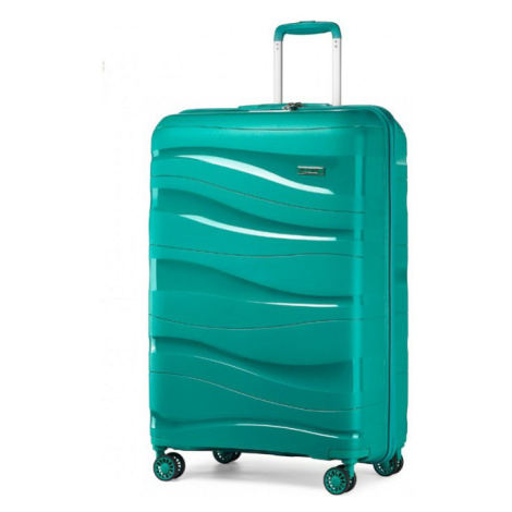Konofactory Tyrkysový odolný plastový cestovní kufr "Majesty 2" - M (35l)