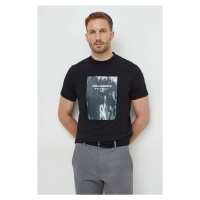 Bavlněné tričko Karl Lagerfeld černá barva, s potiskem