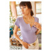 Olalook Women's Lilac Snap fastener Camisole T-shirt