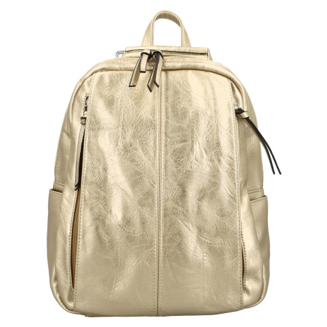 Stylový dámský koženkový kabelko/batoh Cedra, zlatý Firenze