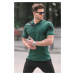Madmext Dark Green Patterned Polo Neck Men's T-Shirt 6081