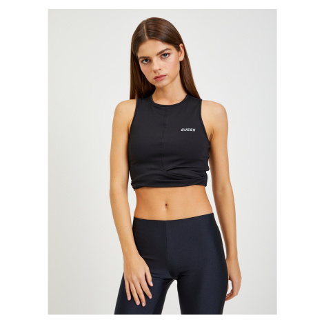 Černý dámský sportovní crop top Guess Coline - Dámské