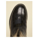 Černé dámské kožené chelsea boty s krokodýlím vzorem OJJU