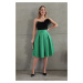 Zelená áčková krátká sukně