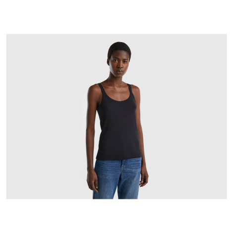Benetton, Black Tank Top In Pure Cotton United Colors of Benetton