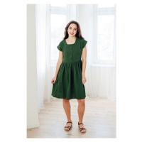 Mušelínové šaty Olivie propínací zelené