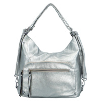Trendy dámský kabelko-batoh Wilhelda, stříbrná