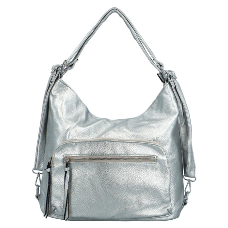 Trendy dámský kabelko-batoh Wilhelda, stříbrná Firenze