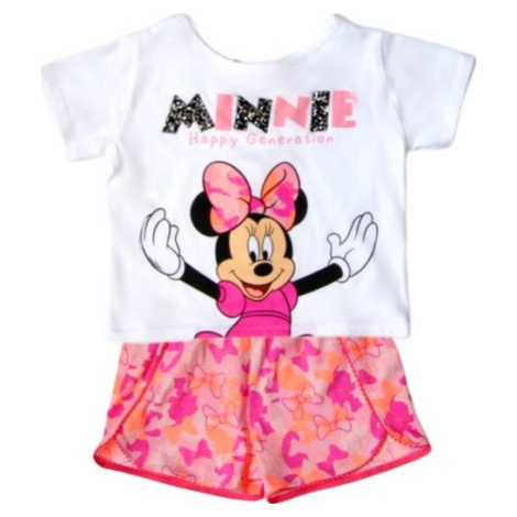 Bílo-růžový dívčí set Minnie Mouse Disney Růžová
