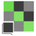 Podložka puzzle EVA 1cm černo/šedo/zelená - 9 ks