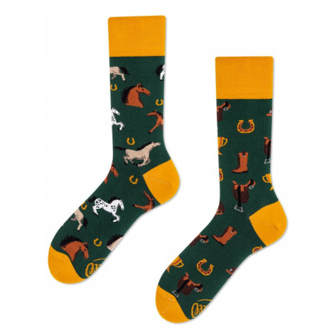 Žluto-zelené ponožky Horse Derby