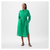 GAP Longsleeve Linen Maxi Dress Simply Green 17-5936