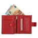 Double-D Červená praktická kožená peněženka s RFID "Page"