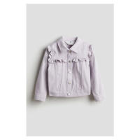 H & M - Frill-trimmed twill jacket - fialová