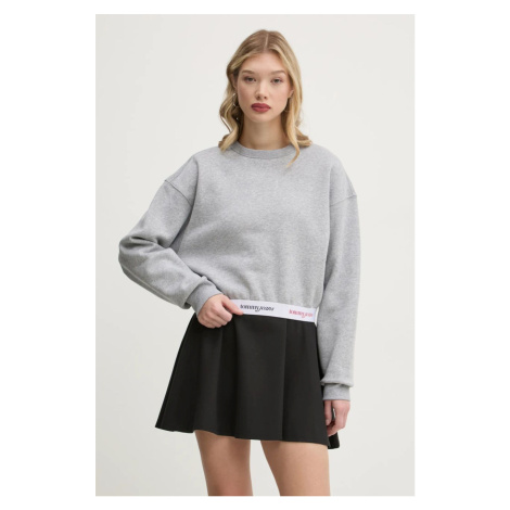Mikina Tommy Jeans dámská, šedá barva, melanžová, DW0DW19402 Tommy Hilfiger