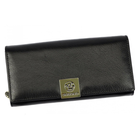 Trendy velká dámská kožená peněženka Elvíra, černá GREGORIO