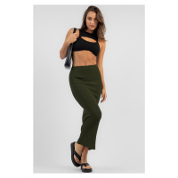 Madmext Khaki Basic Long Knitwear Skirt