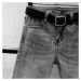 Dámské džíny s kamínky šedé FashionEU