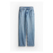 H & M - Straight Regular Jeans - modrá