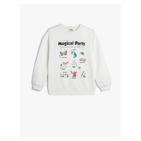 Koton Sweatshirt Unicorn Printed Long Sleeve Crew Neck Cotton