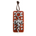 Kožený náhrdelník, nastavitelný - hnědá okovaná známka, Tribal kříž