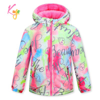 Dívčí zimní bunda KUGO KB2341, batika / šedé nápisy Barva: Mix barev
