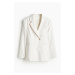 H & M - Projmuté sako z lněné směsi - bílá