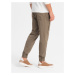 Men's knitted joggers with pleats - dark brown V2 OM-PAJO-0202