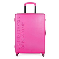 United Colors of Benetton Skořepinový cestovní kufr UCB Medium 60 l – růžový