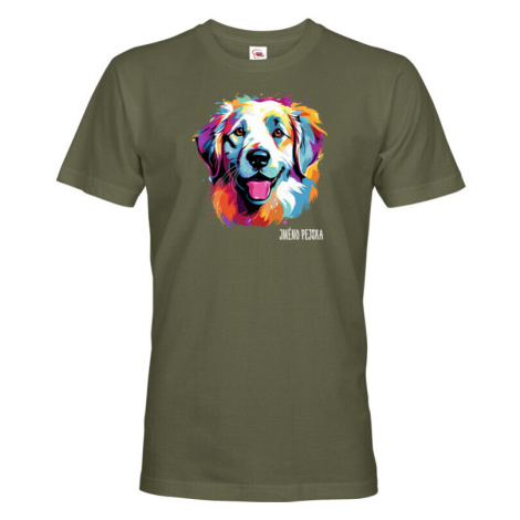 Pánské tričko s potiskem plemene Pyrenejský horský pes s volitelným jménem BezvaTriko