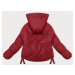 Červená dámská zimní bunda s ozdobným lemováním (3021)