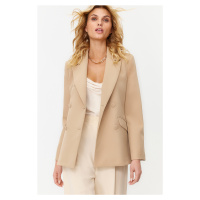 Trendyol Light Brown Regular Lined Double Breasted Closure Woven Blazer Jacket