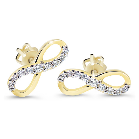 Cutie Diamonds Elegantní náušnice ze žlutého zlata s brilianty ve tvaru nekonečna DZ60149-30-00- Cutie Jewellery