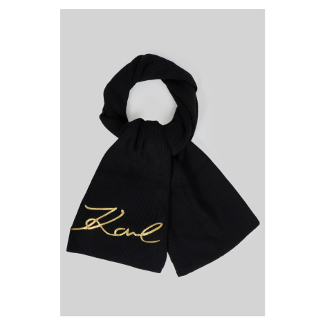 Šála karl lagerfeld k/signature wool knit scarf černá