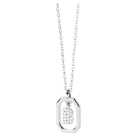 PDPAOLA Půvabný stříbrný náhrdelník písmeno "B" LETTERS CO02-513-U (řetízek, přívěsek)
