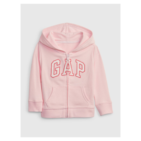 Růžová holčičí mikina french terry logo GAP