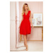 Červené midi šaty s áčkovou sukní