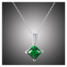 GRACE Silver Jewellery Stříbrný náhrdelník se zeleným zirkonem Esmeralda - stříbro 925/1000 NH-S