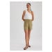 DEFACTO High Waist Short Leg Linen Blended Shorts