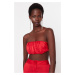 Trendyol Strapless Red Satin Bustier