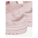 Světle růžové dámské kožené sandály na platformě Dr. Martens Voss Mono