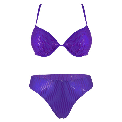 Norisa dámské plavky s výztuží fialová