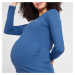 MP dámské těhotenské triko s dlouhým rukávem Power – šedomodré