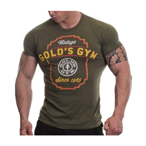 Golds Gym Gold's Gym pánské tričko GGTS066 Vintage Army - L