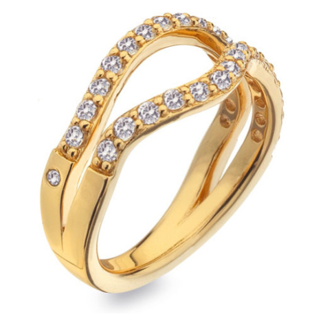 Hot Diamonds Luxusní pozlacený prsten s diamantem a topazy Jac Jossa Soul DR223
