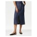 Tmavě modrá dámská džínová midi sukně s páskem Marks & Spencer