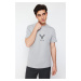 Trendyol Gray Regular/Regular Cut Deer Embroidered 100% Cotton T-Shirt