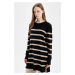 DEFACTO Regular Fit Crew Neck Striped Long Sleeve Knitwear Sweater Tunic